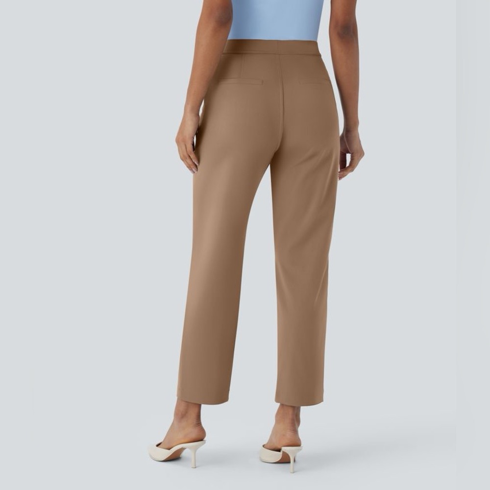 High Waisted Pocket Ankle Length Tapered Work Pants - Picture 7 of 16